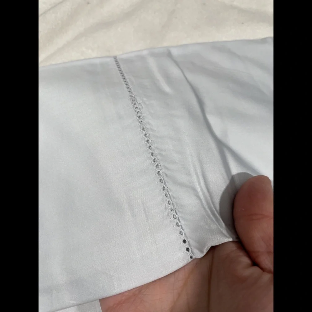 NIB [ Queen ] for Hudson‎ Park 600TC Cotton Flat Sheet in Cloud